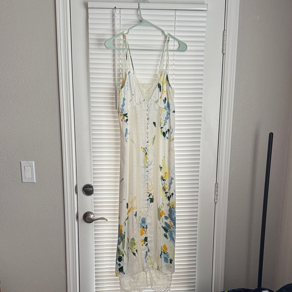 Anthropologie Cream Lace Detail Dress